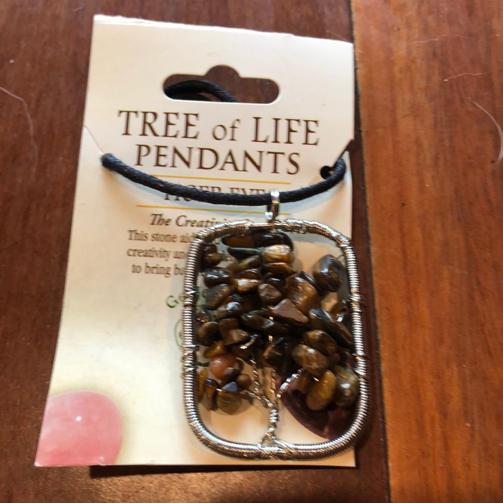 Tree of Life Tigers Eye Pendant